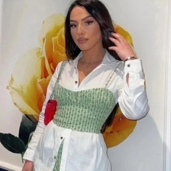 ZARA Bloggers Fav Printed Corset Crop Top - Picture 2 of 6